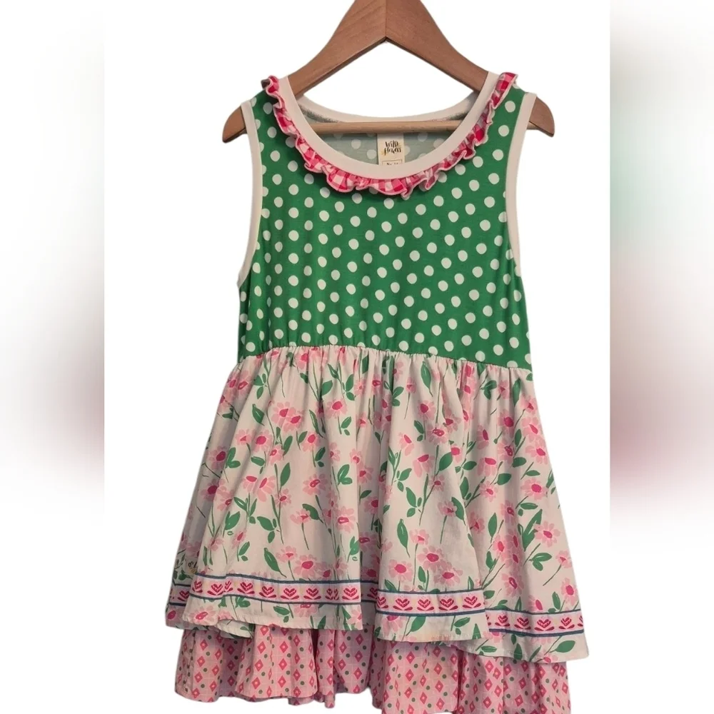Wild Flowers Lala Land Gardenia Polka Dot and Floral Dress
